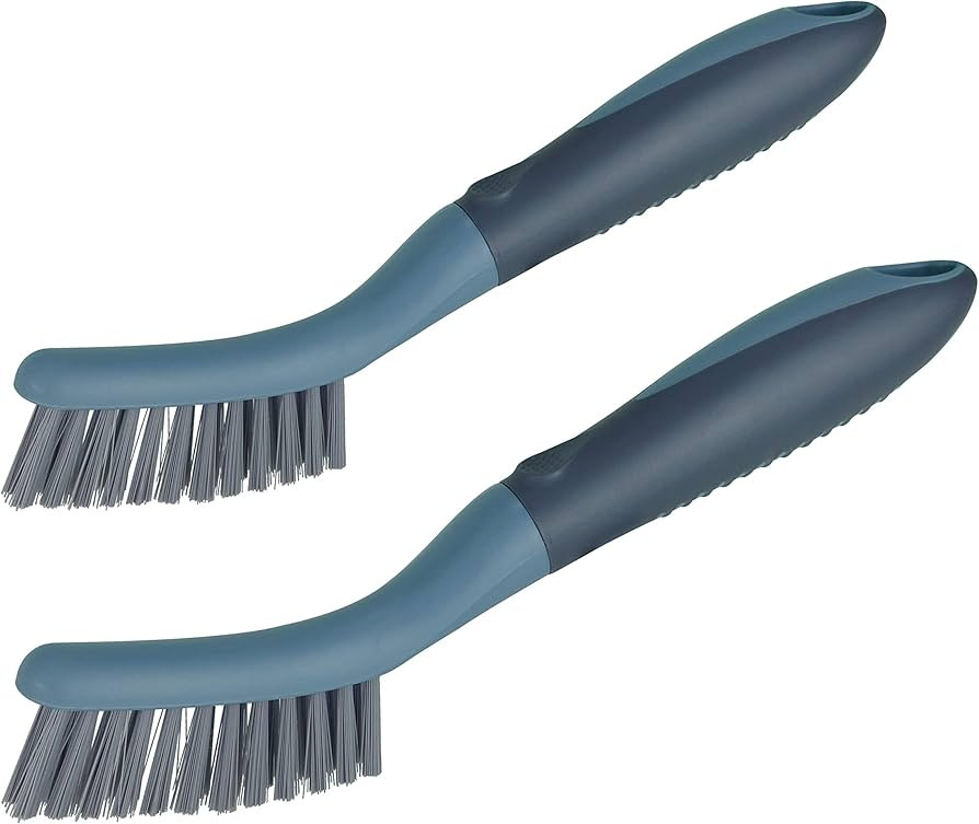 2 Packs Small Brushes for Cleaning, Stiff Bristle Grout Scrub Brushes for Kitchen, Bathroom, and ... | Amazon (US)