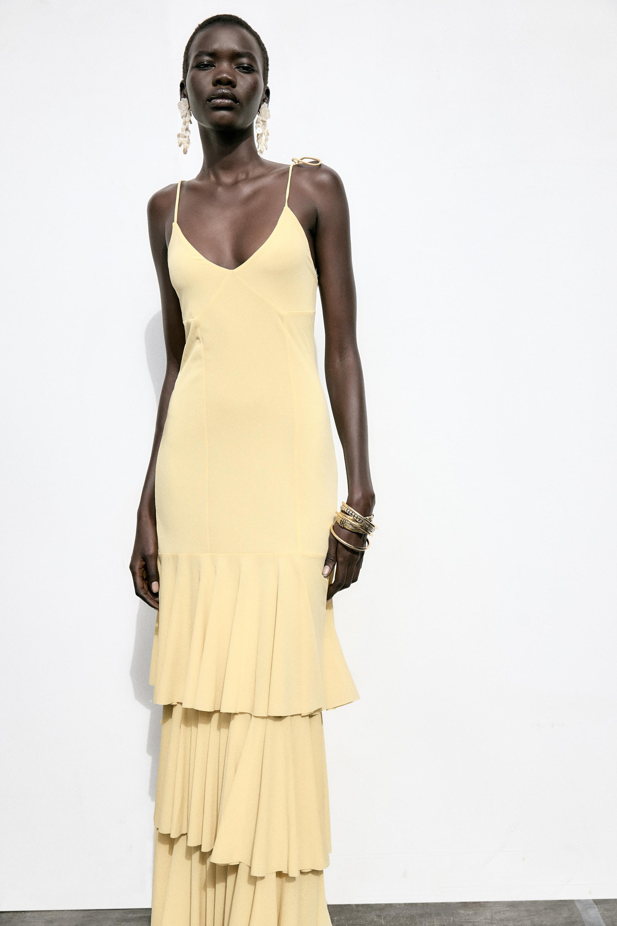 MIDI RUFFLE DRESS | Zara UK