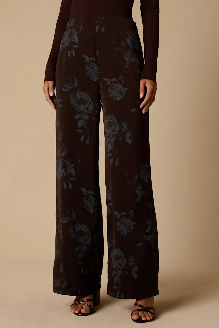 Tully Brown Floral High-Rise Pants | Lulus