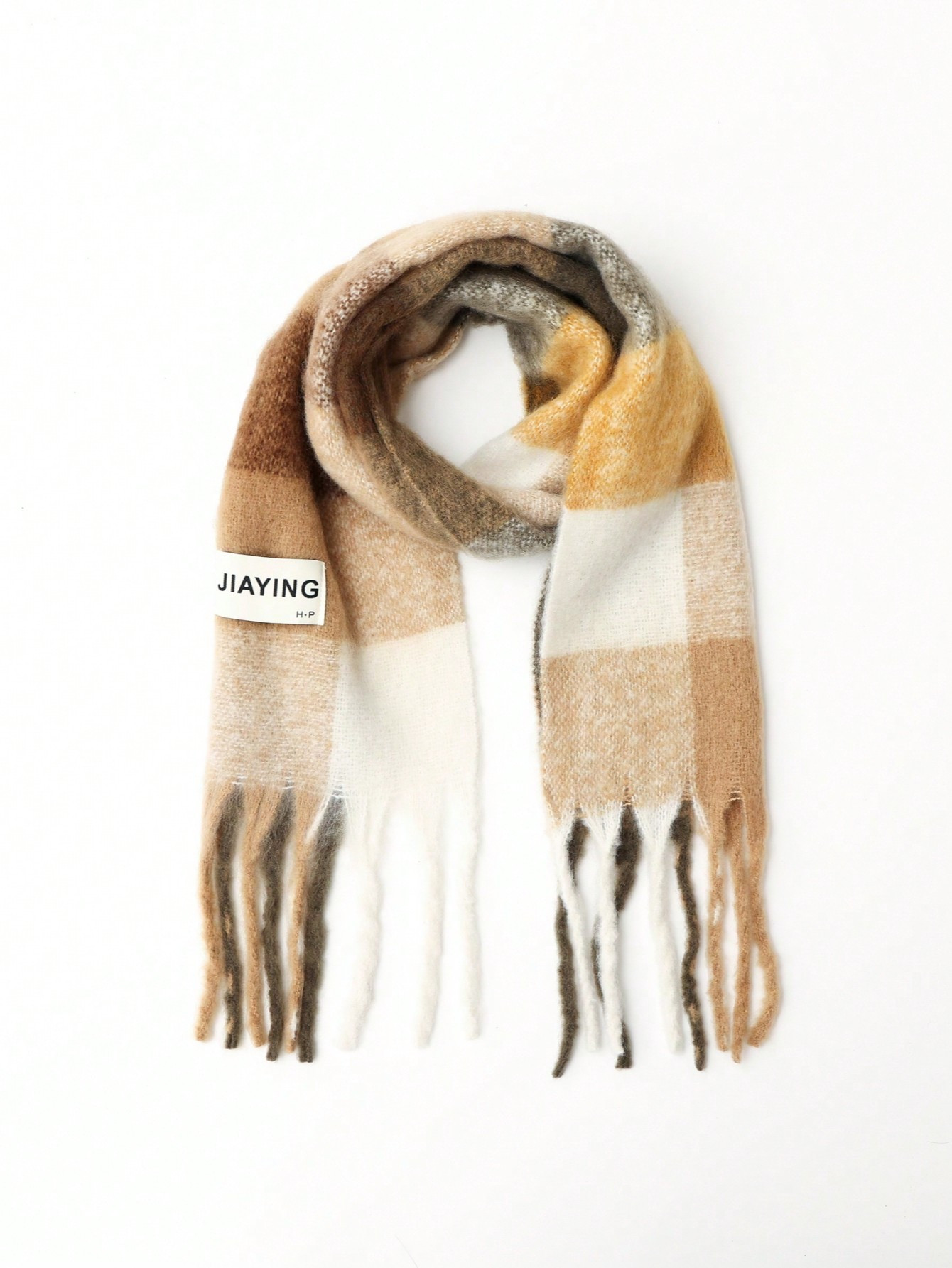 1pc Children's Thick Soft Warm Grid Fringe Scarf, Unisex Winter Neck Warmer For Daily Wear | SHEIN