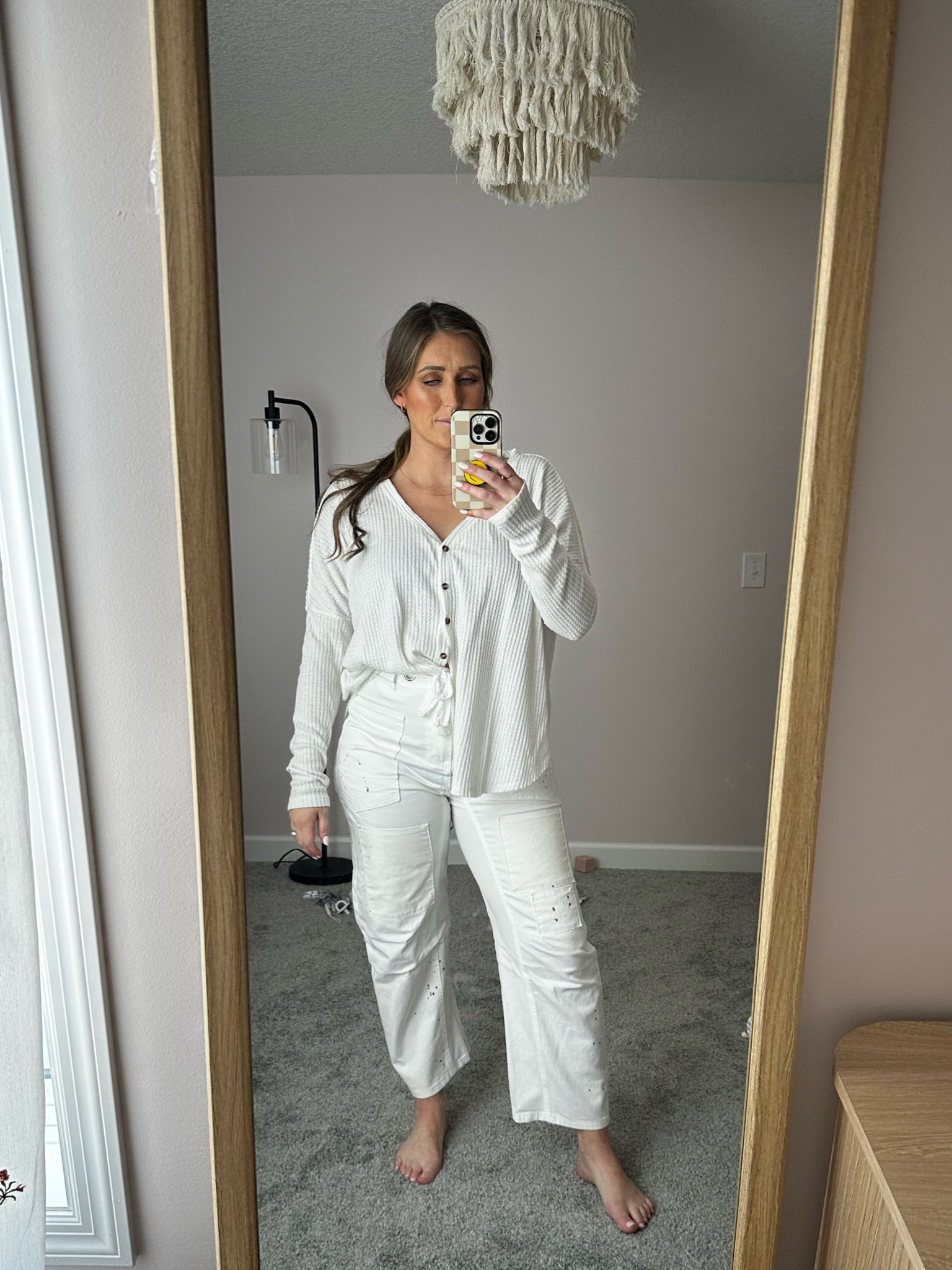 Postpartum outfit! About a week pp and loving these cute pants! I would size up if you want a baggier fit. Super cute, love the details 

#LTKFindsUnder100 #LTKStyleTip #LTKWorkwear