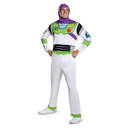 Disney Toy Story Buzz Lightyear Adult Costume, Officially Licensed Halloween Outfit with Hood | Amazon (US)