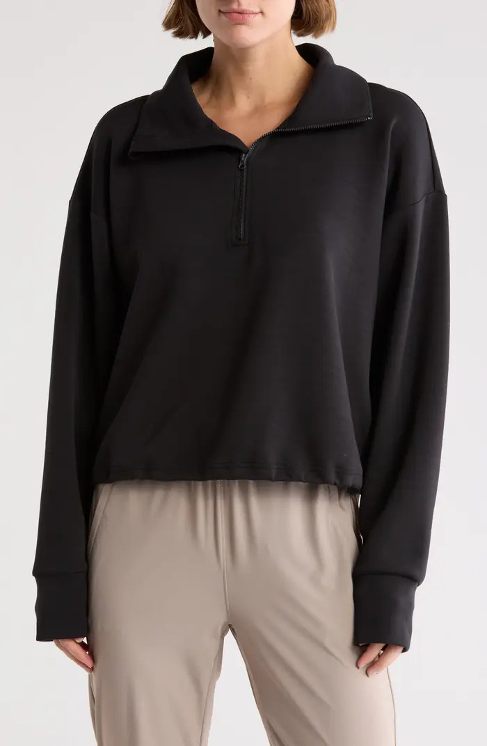 In Line Quarter Zip Crop Sweatshirt | Nordstrom Rack