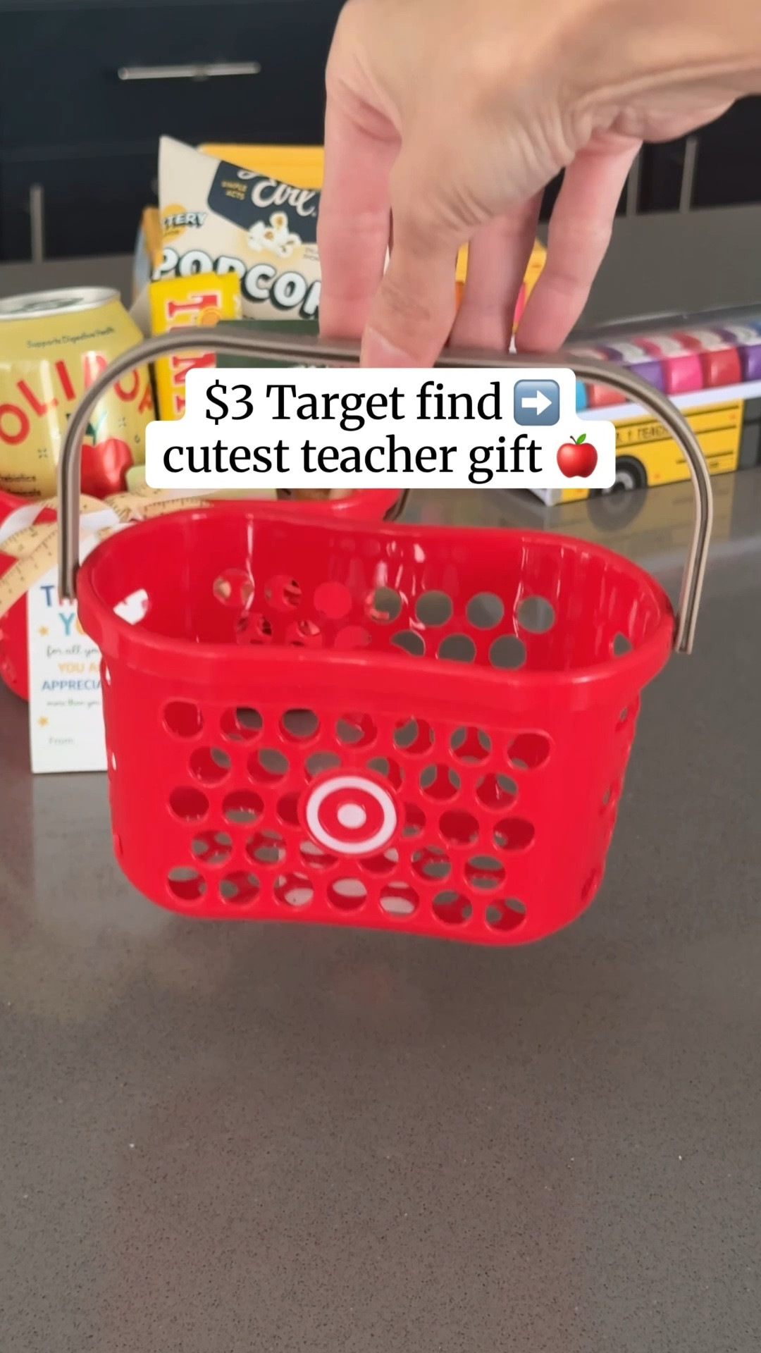 These $3 mini target baskets are back in stock and make the perfect little gift 🎯

I love how this teaher gift turned out — affordable, cute, and easy to put together. You can personalize these with a few fun goodies, a gift card, and complete them with a cute tag and bow. 

Teacher appreciation is next week so steal this easy idea to celebrate and thank our hardworking teachers. 🍎🚌