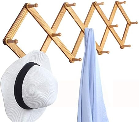 OROPY Wooden Expandable Coat Rack Hanger, Wall Mounted Accordion Pine Wood Hook for Hanging Hats,... | Amazon (US)