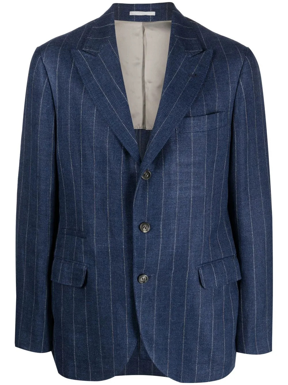 Brunello Cucinelli single-breasted pinstripe blazer - Blue | Farfetch Global