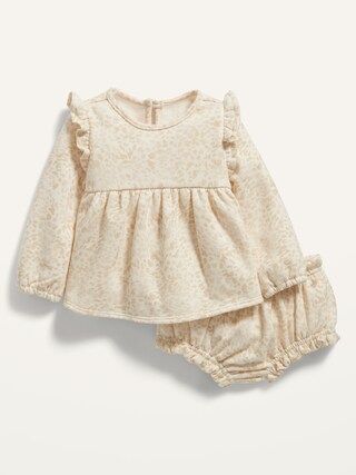 Printed Long-Sleeve French-Terry Bodysuit & Bloomers Set for Baby | Old Navy (US)