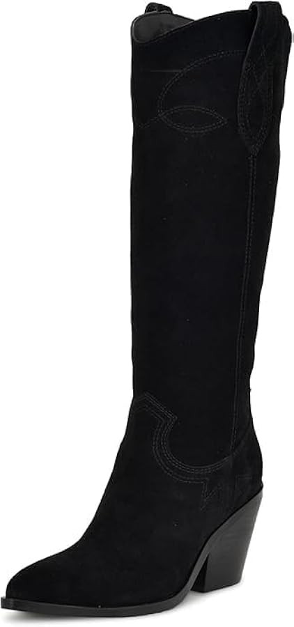 Mattiventon Cowgirl Boots for Women Knee High Cowboy Western Boots Pointed Toe and Block Heel Sue... | Amazon (US)