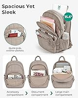 BAGSMART College Laptop Backpack, Travel Backpack for Women, Quilted Casual Daypack, Water-Resist... | Amazon (US)