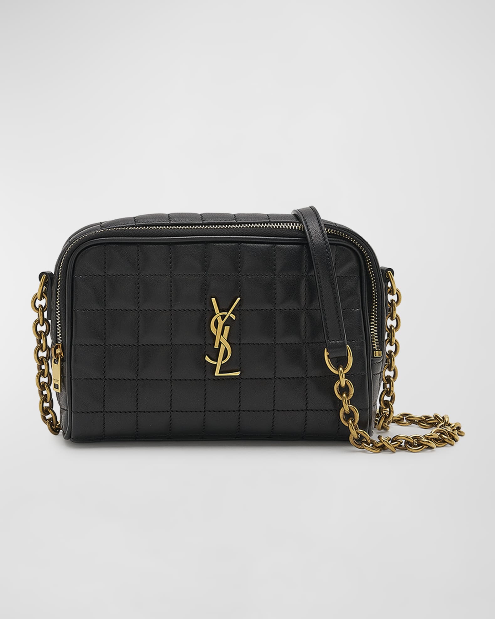 Cassandre Mini YSL Camera Bag in Quilted Smooth Leather | Neiman Marcus