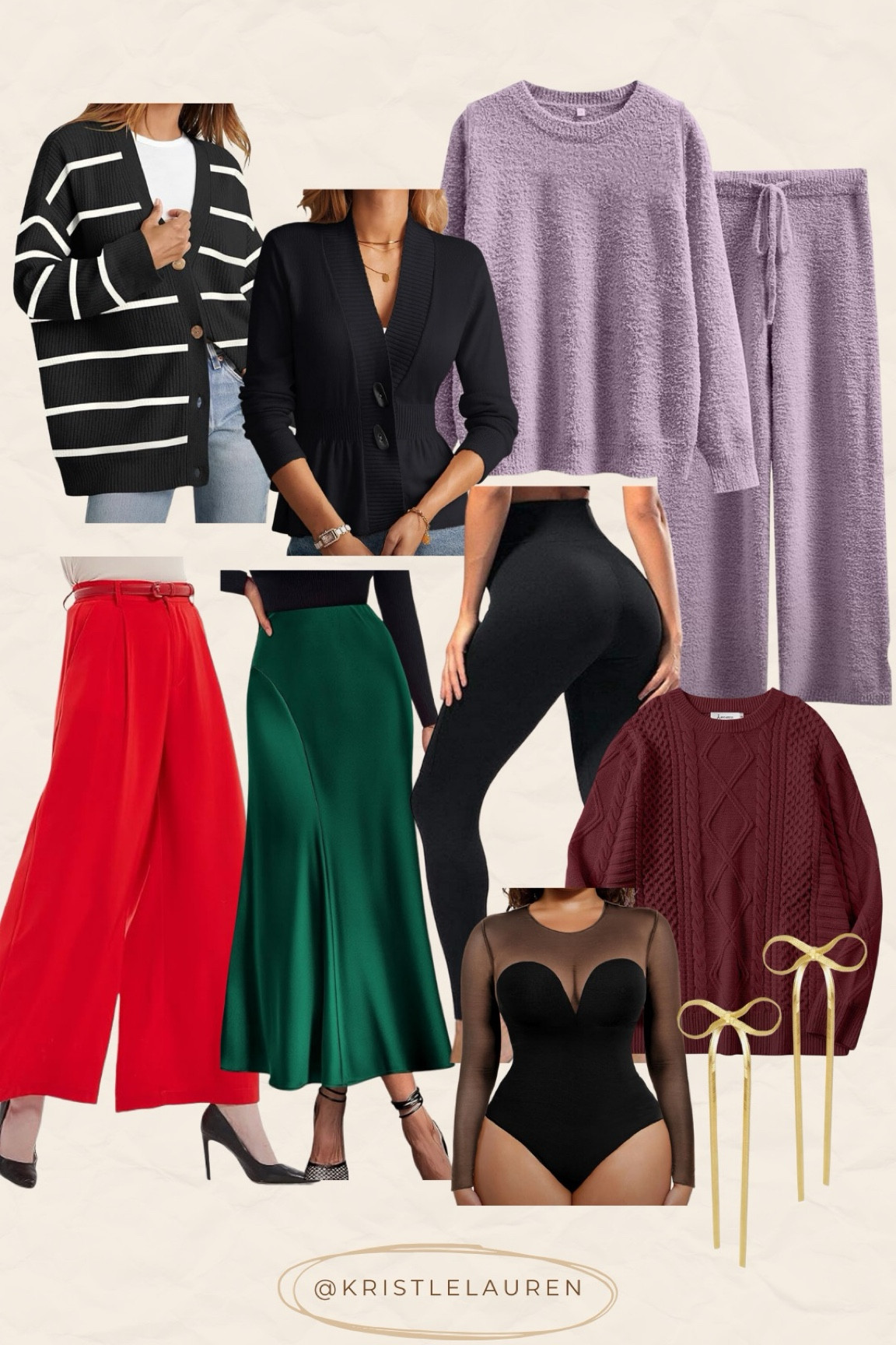 All true to size (I wear the large in everything), except the satin skirt I sized up to an XL for more room in the thighs and butt. 

#LTKMidsize #LTKFindsUnder50 #LTKHoliday