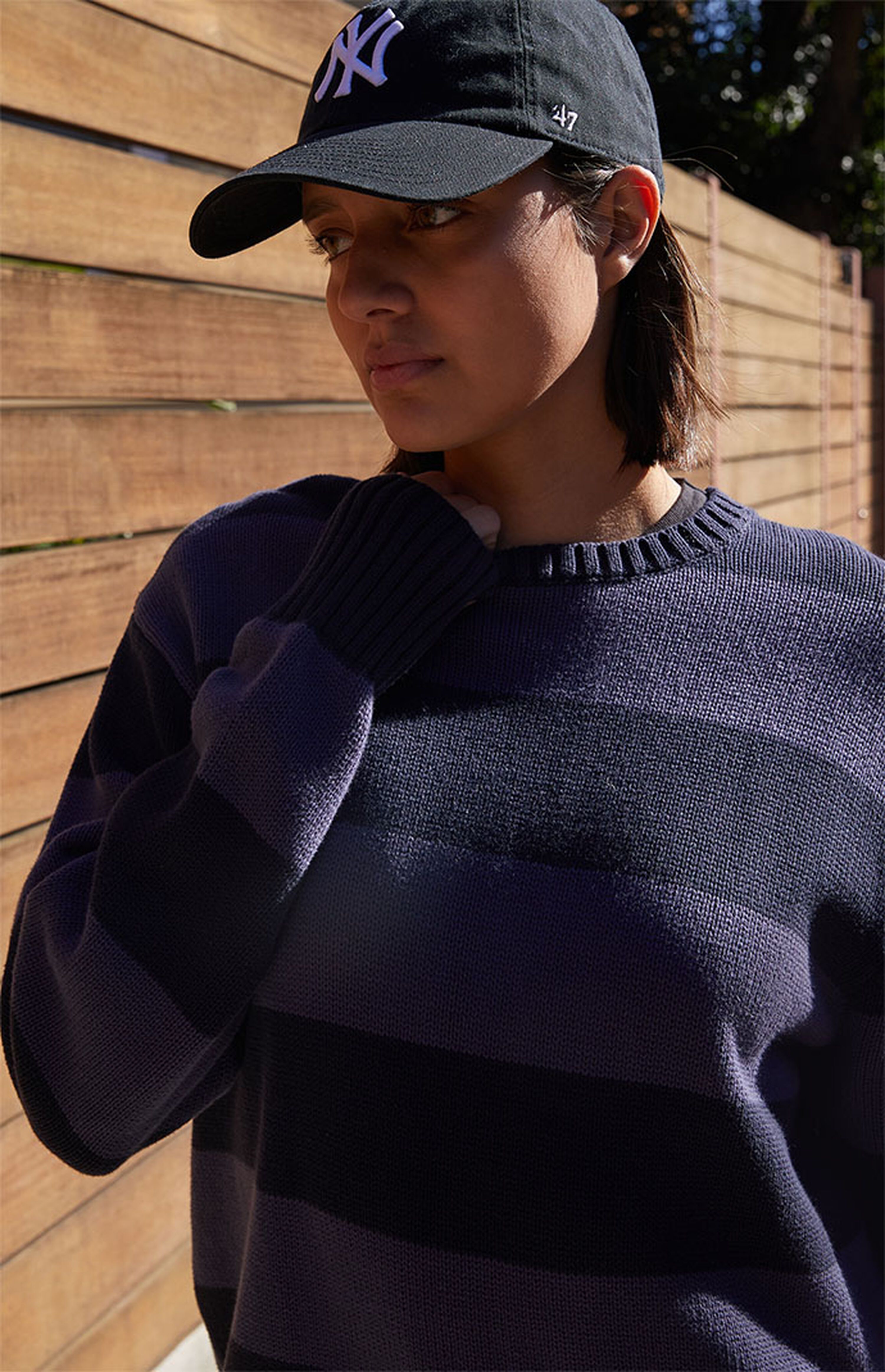 John Galt Navy & Light Blue Brianna Striped Sweater | PacSun