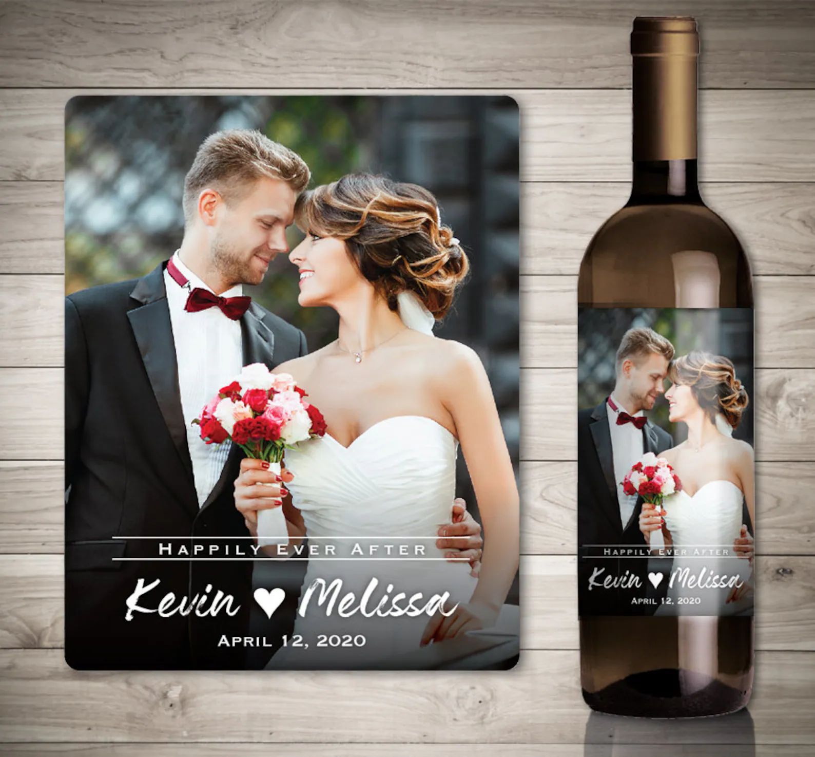 Photo Wedding Wine Label - Custom Wine Label - Personalized Wine Label - Wedding Wine Bottle Labe... | Etsy (US)