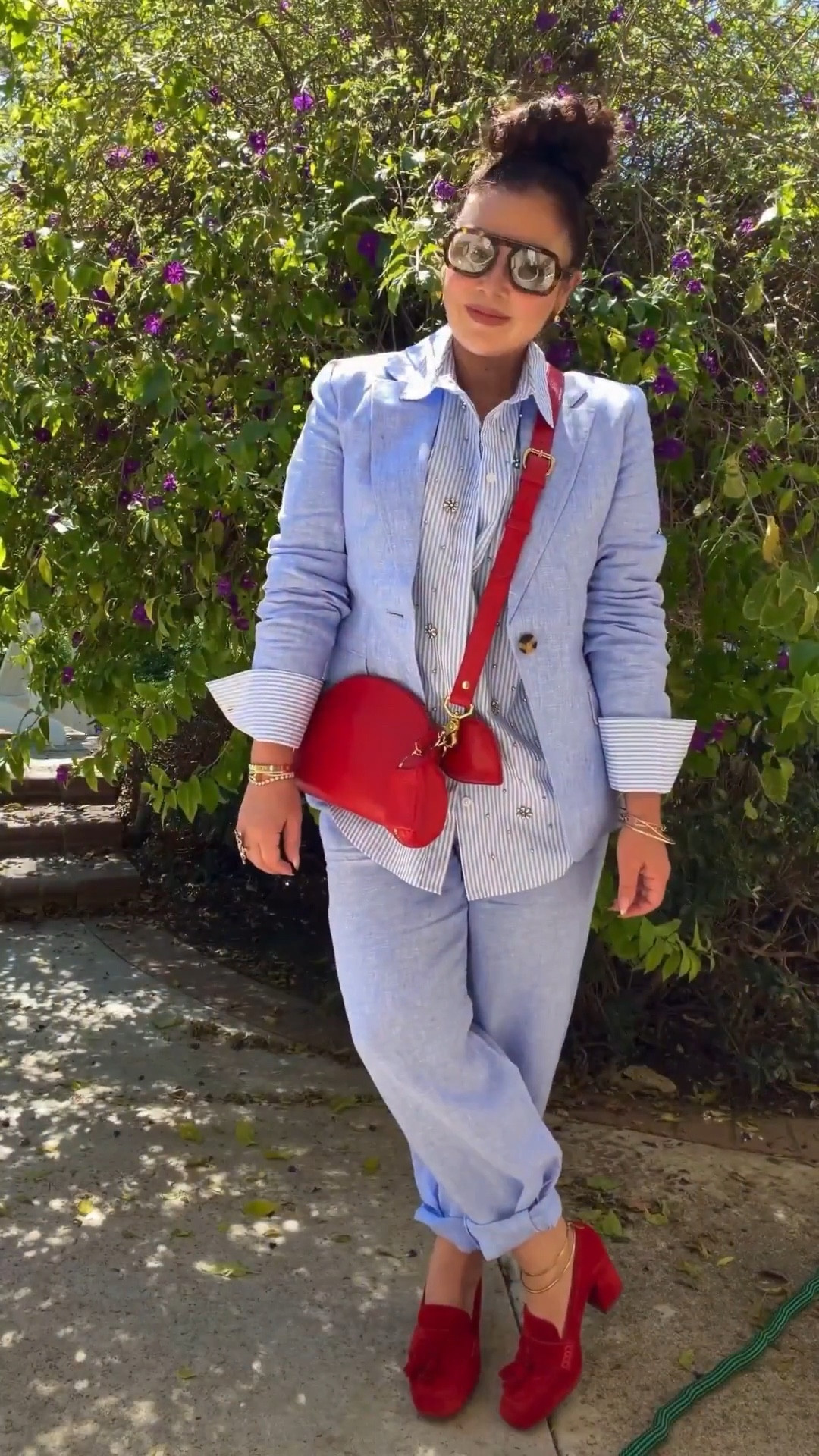 There’s just something about French blue and red… it gets me every time. 

This linen blazer and matching pants are making my heart go pitter pat, and pairing them with my new favorite red crossbody and loafers just sealed the deal.

Outfit on. Mood lifted. Ready to go. Everything’s linked for you in LTK.

Lip color: Boss 

#over50andFabulous #MidlifeStyle #StyleOver50 #fashionover40 @Quince @jcrew @Boden (US) @rriveter 