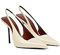 THESHY Women's Pointed Toe High Stiletto Heels Slingback Stretch Slip-on Pumps Backless Patent Le... | Amazon (US)