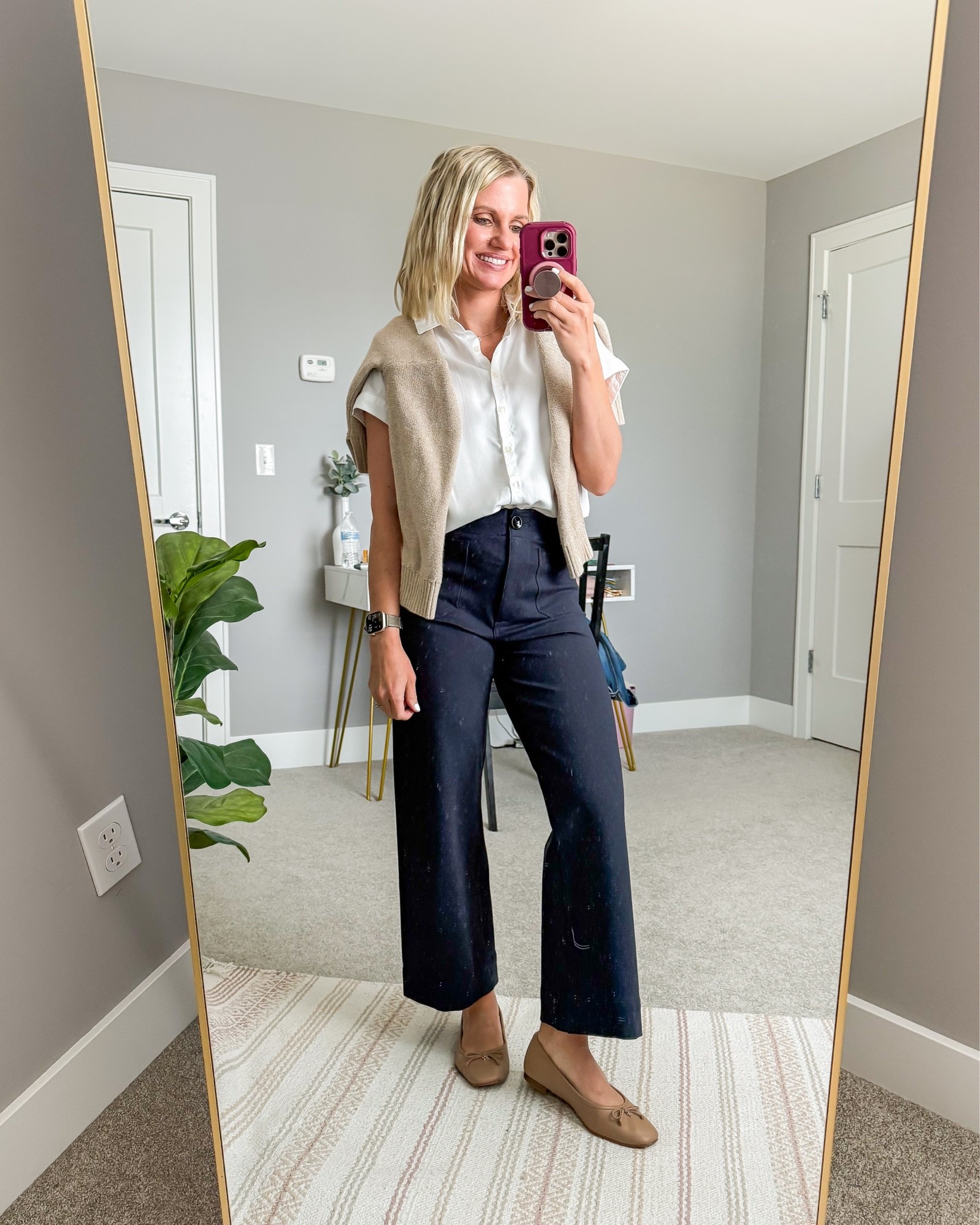 I love these navy Ponte pants from @Quince! They are so comfortable and fit TTS! 
Pants- 0
Cardigan- xs
Shirt- xs

#LTKWorkwear #LTKOver40 #LTKPetite