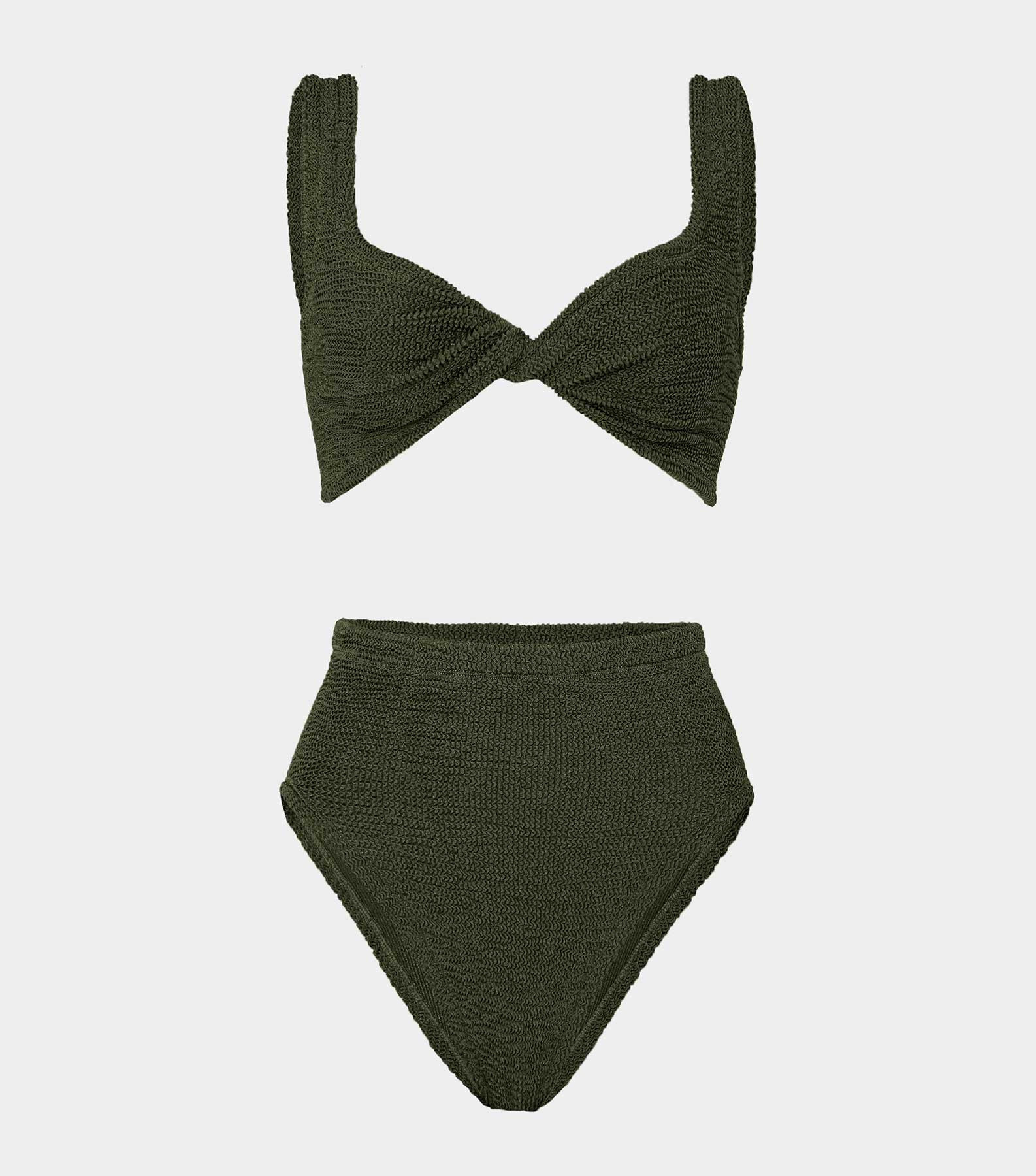 Jamie Bikini - Metallic Khaki | One Size Swimwear | Hunza G - Metallic Khaki / One size | HUNZA G