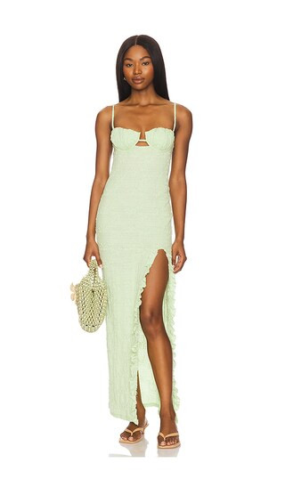 Petal Long Slip Dress in Avocado Floral Texture | Revolve Clothing (Global)