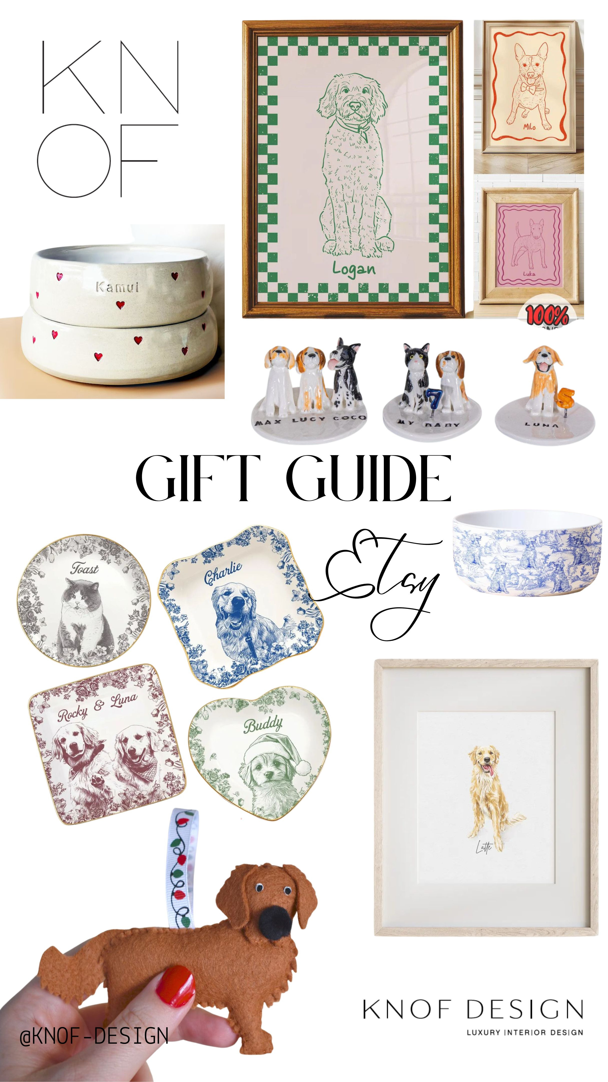 DOG LOVERS GIFT GUIDE, Din;t miss out on these sweet finds for the dog lover in your world. Even better is you can shop them on ETSY so your dollars go to makers and not Big Businesses. Shop with heart this season! #etsyfinds #personalgifts #etsy 

 #LTKGiftGuide #LTKHoliday #LTKHome