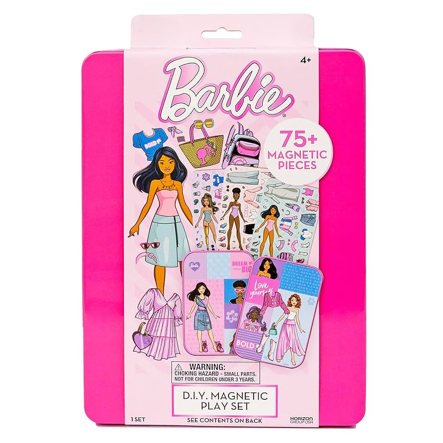 Barbie D.I.Y. Magnetic Play Set, 75 Pieces, 3 Magnetic Dolls, Crafts for Kids Ages 4-8, 4 Year Ol... | Amazon (US)