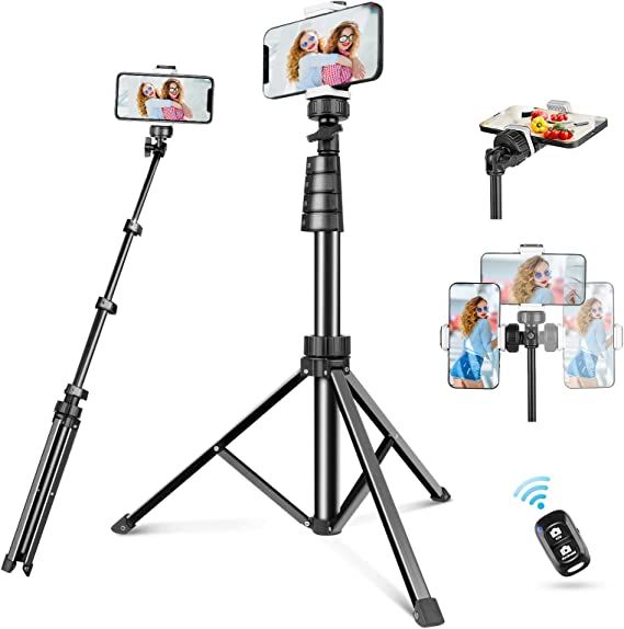 Torjim 62" Phone Tripod, Portable Selfie Stick Tripod with Remote, Compatible with iPhone/Android... | Amazon (US)