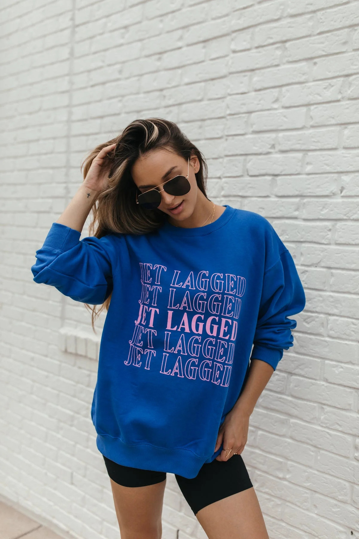 Jet Lagged Cobalt Sweatshirt | The Post