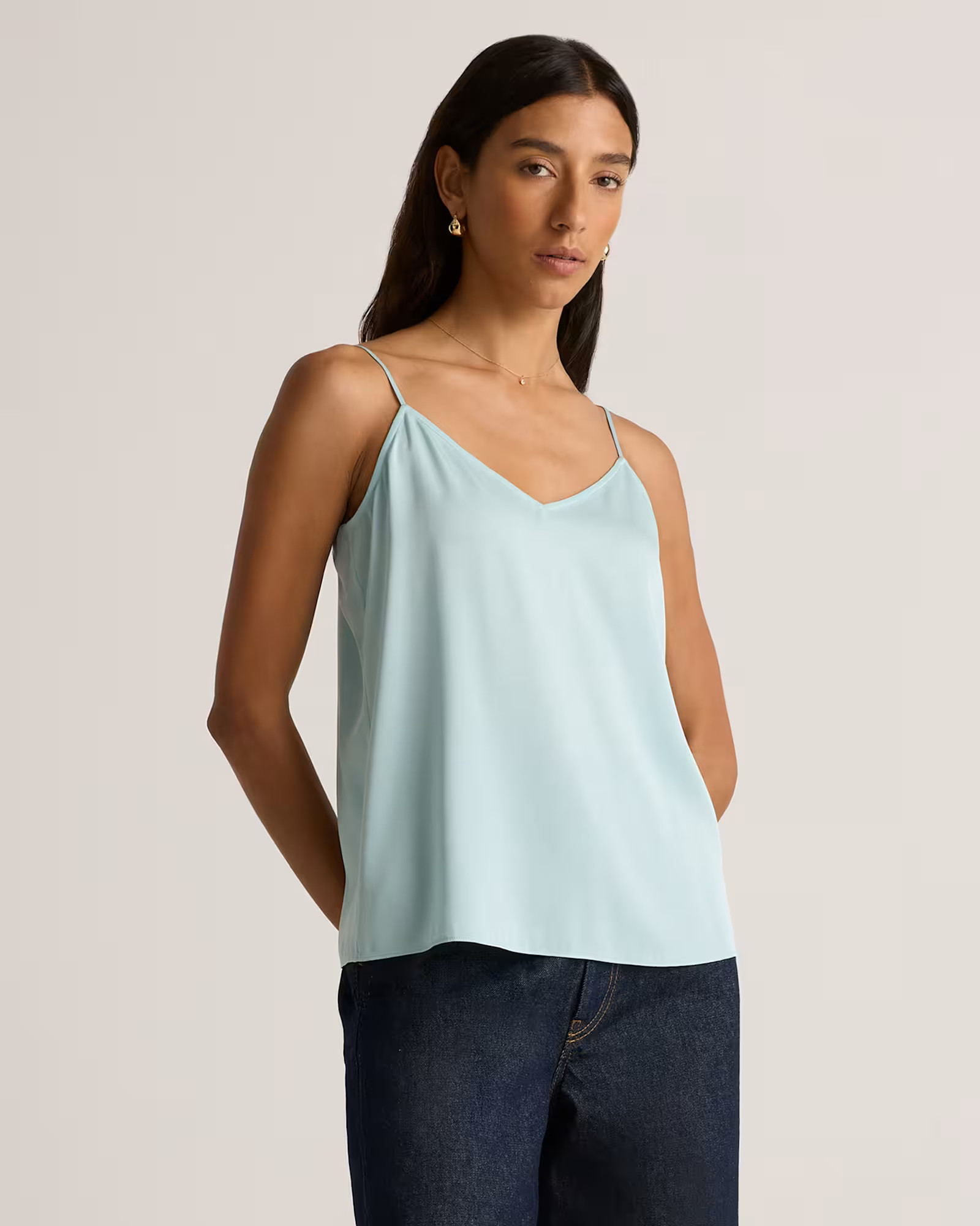 Washable Stretch Silk V-Neck Cami | Quince