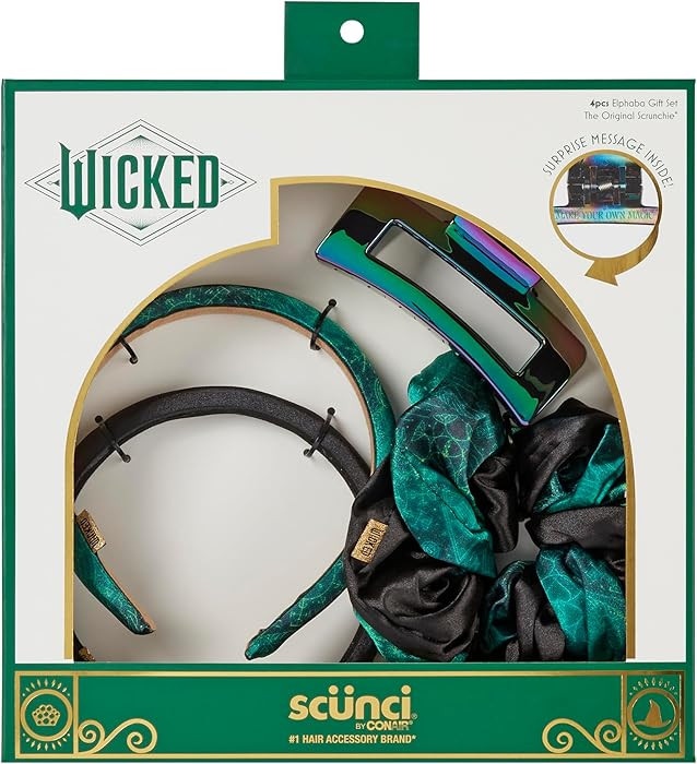 Wicked Elphaba Gift Box - hair accessories for girls - gifts for her - hair accessories - Scunci ... | Amazon (US)
