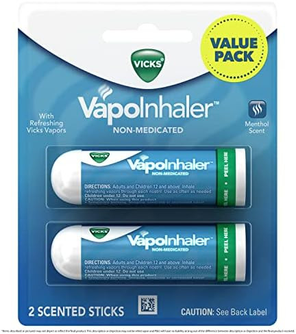 Vicks VapoInhaler, On-the-Go Portable Nasal Inhaler, Non-Medicated, With Refreshing Vicks Vapors,... | Amazon (US)