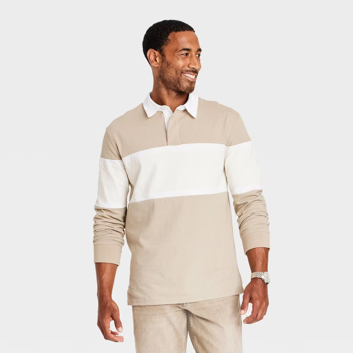 Men's Long Sleeve Rugby Polo Shirt - Goodfellow & Co™ | Target