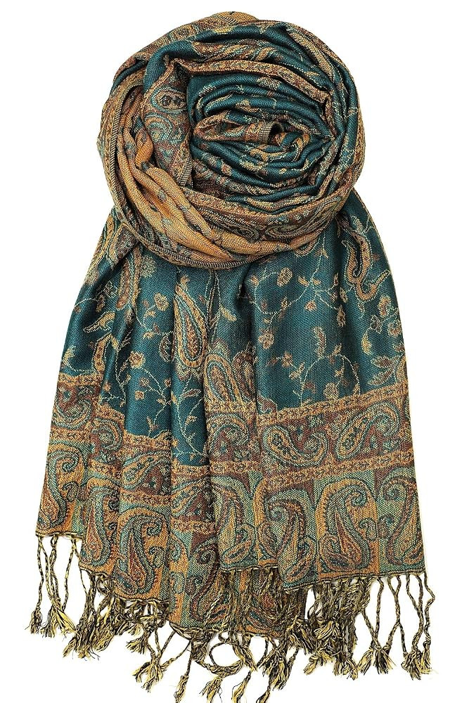 Achillea Reversible Paisley Pashmina Rave Scarf, Shawls and Wraps for Evening Dresses, Exotic Ind... | Amazon (US)
