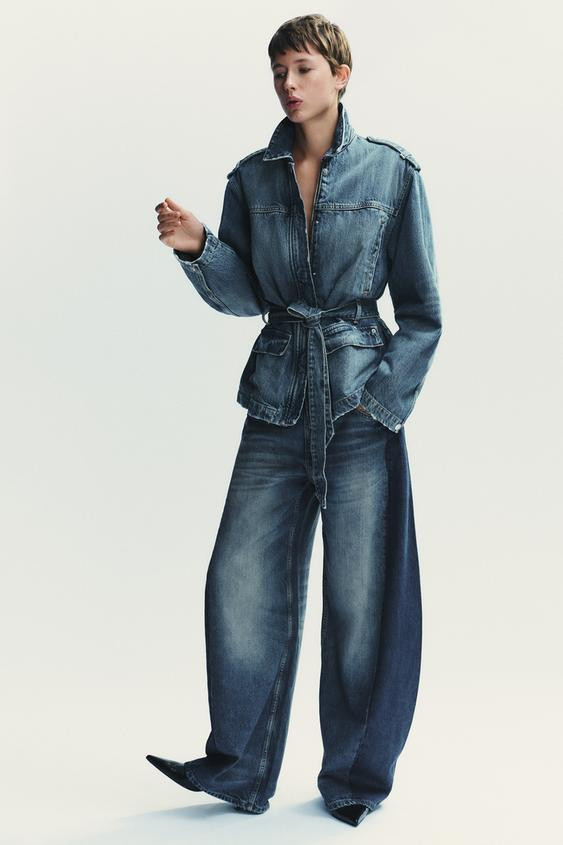 TRF LONG DENIM JACKET | Zara US