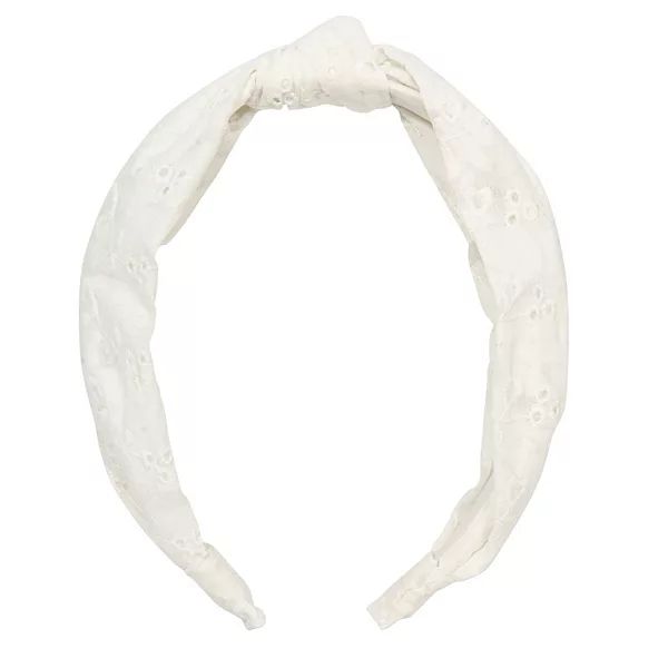 LC Lauren Conrad White Eyelet Top Knot Headband | Kohl's