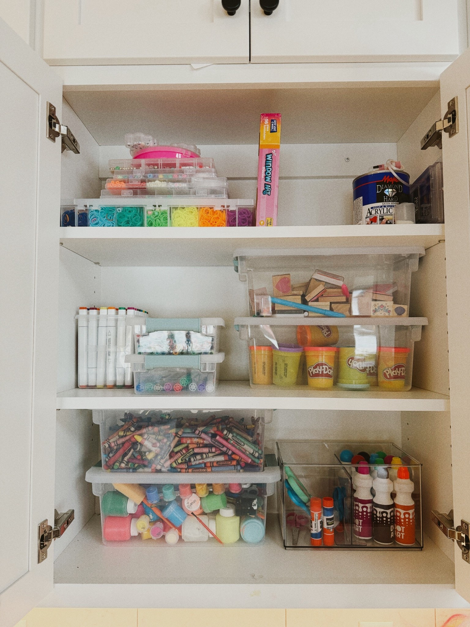 Craft cabinet storage bins 