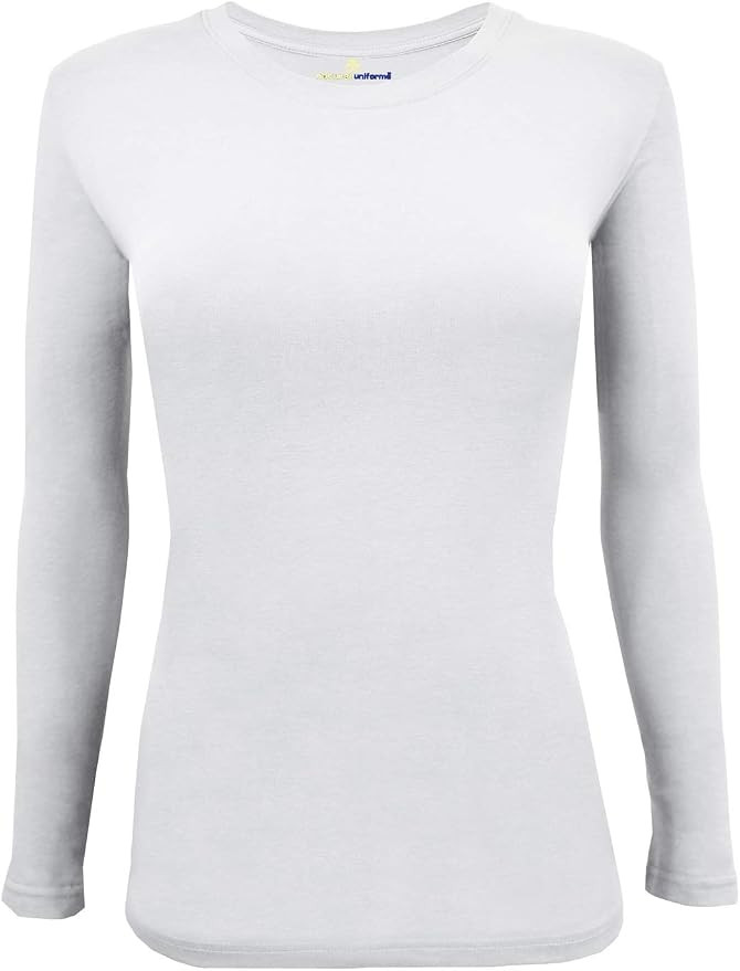 Natural Uniforms Women's Under Scrub Tee Crew Neck Long Sleeve T-Shirt | Amazon (US)