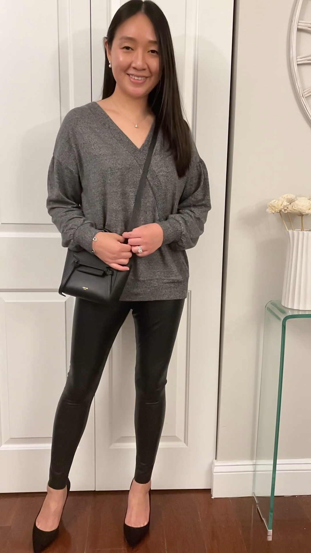 #WalmartPartner #WalmartFashion @walmartfashion 

$16.98 soft tunic length top available in 4 colors

I took size XS

Similar faux leather leggings linked

#LTKunder50 #LTKstyletip #LTKunder100