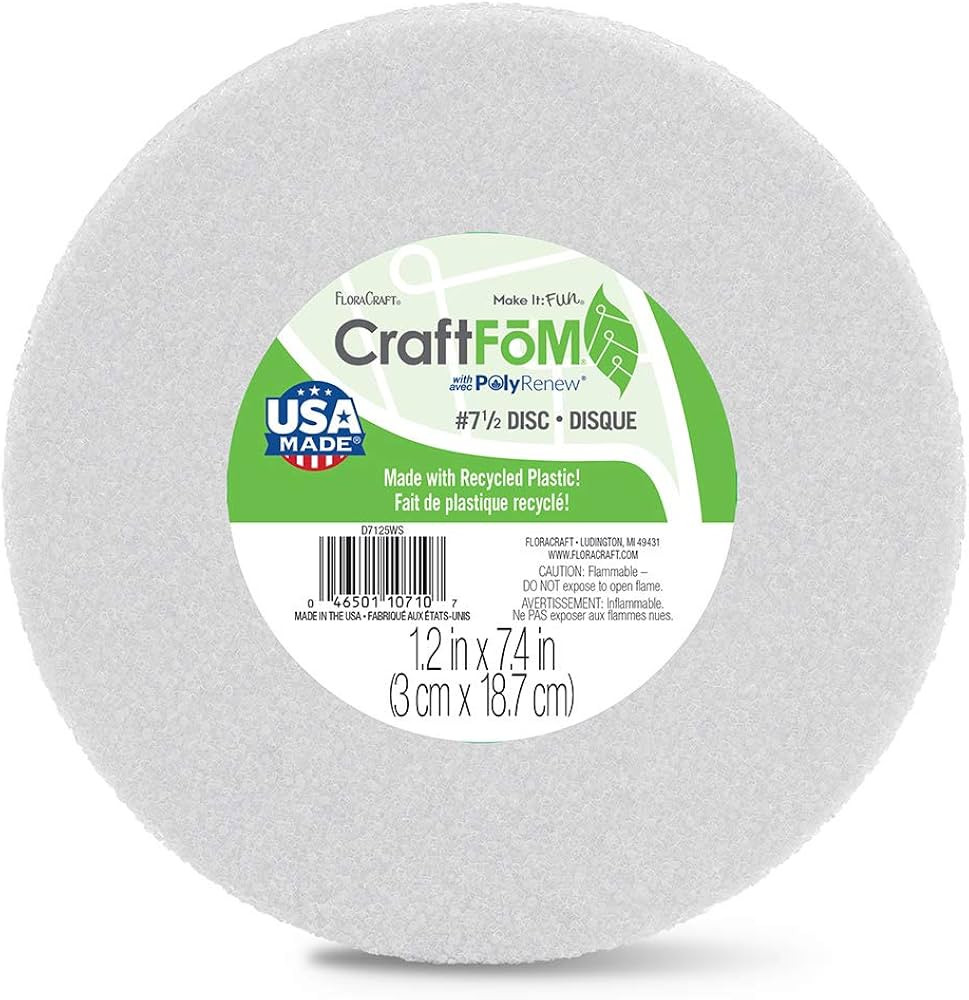 FloraCraft CraftFōM Disc 1.2 Inch x 7.4 Inch White | Amazon (US)