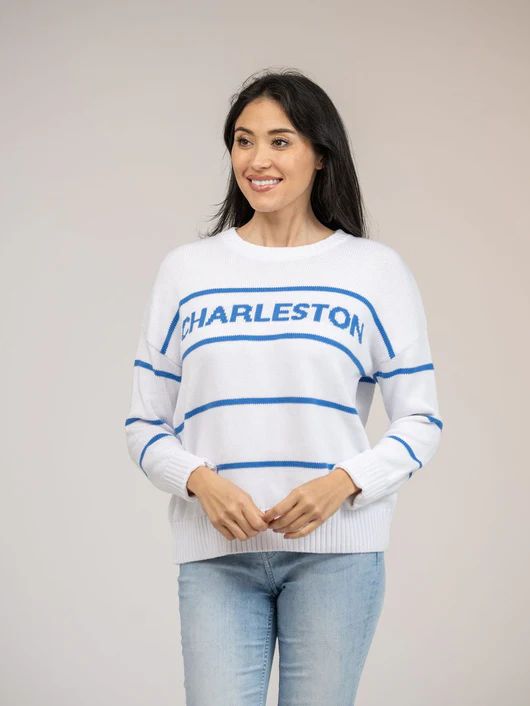 Charleston Sweater in White Stripe | Beau & Ro