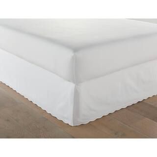 Stone Cottage Stone Cottage Solid Scallop White Cotton King 15 in. drop Bedskirt-USHSEB1130953 - ... | The Home Depot