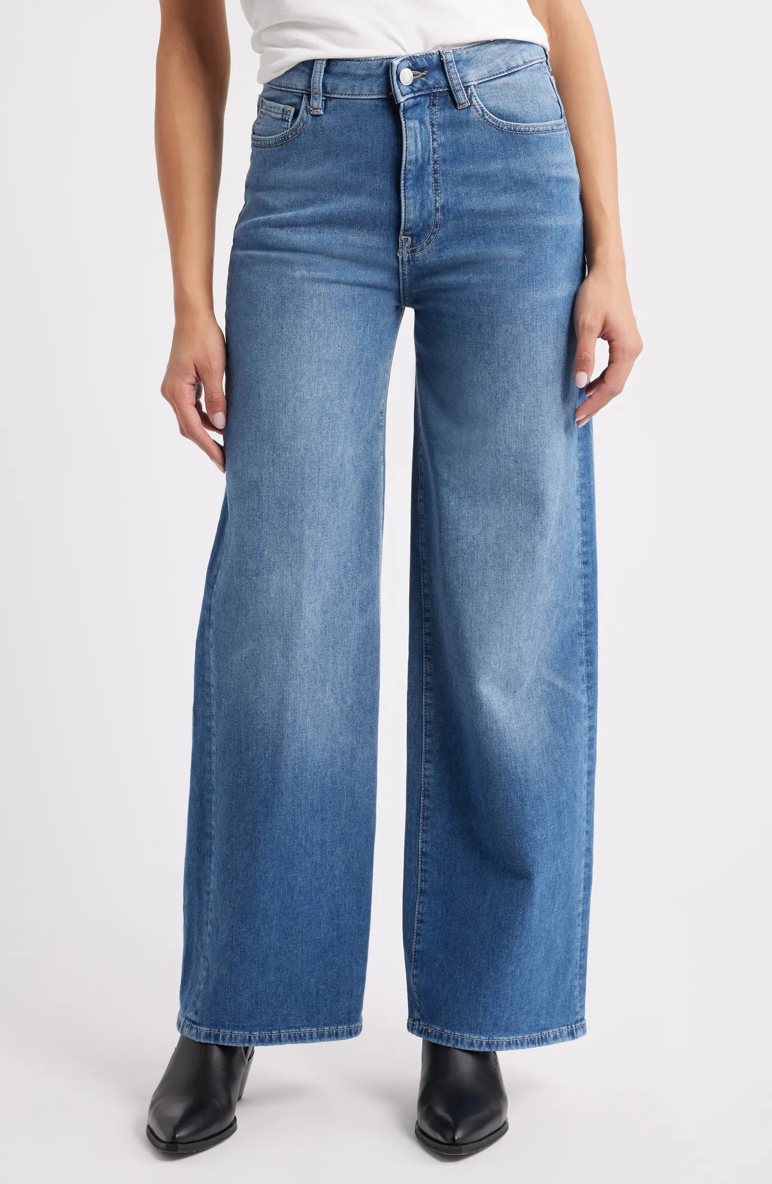 NCE High Waist Wide Leg Jeans | Nordstrom