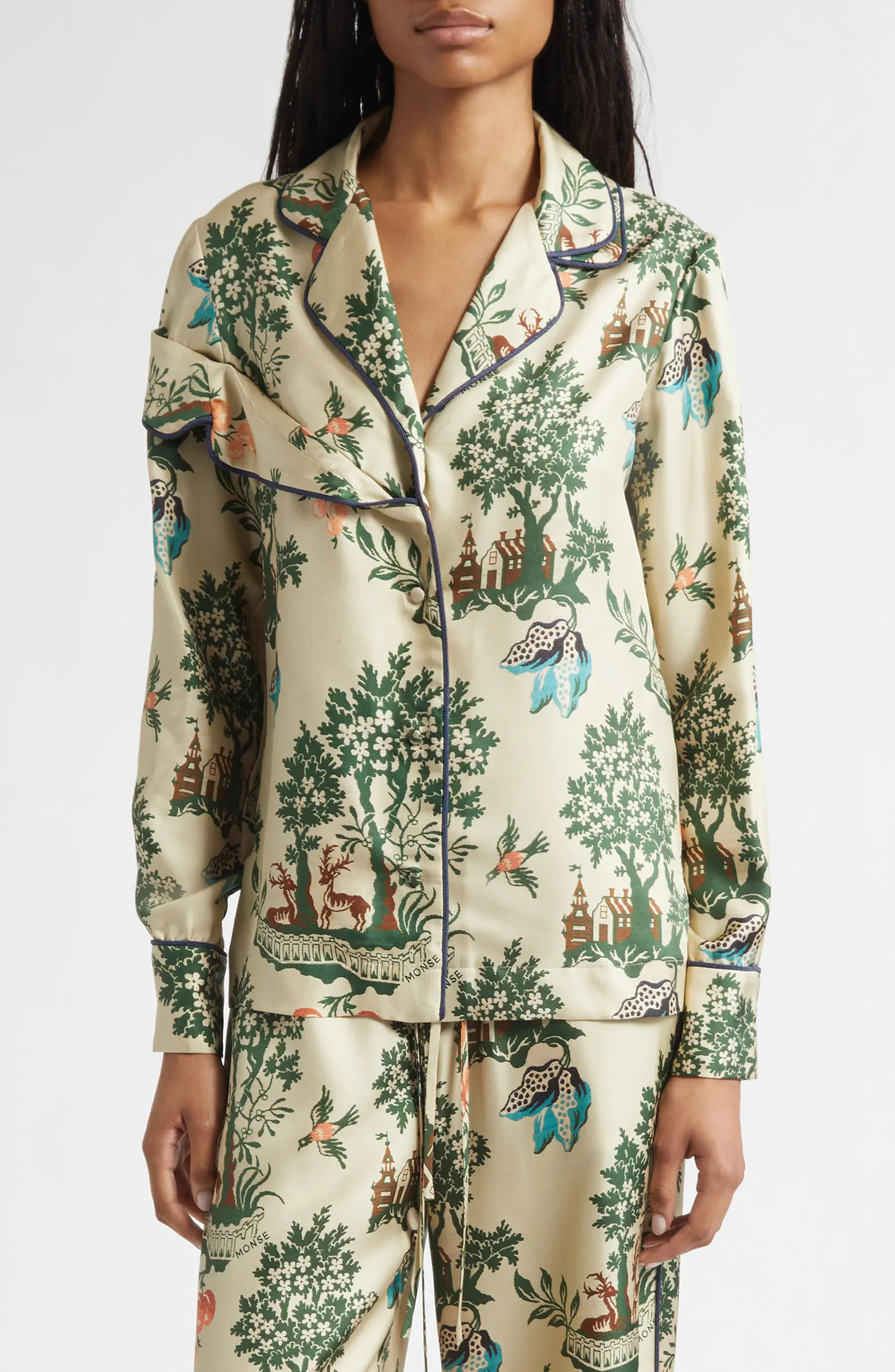 Deconstructed Silk Pajama Top | Nordstrom