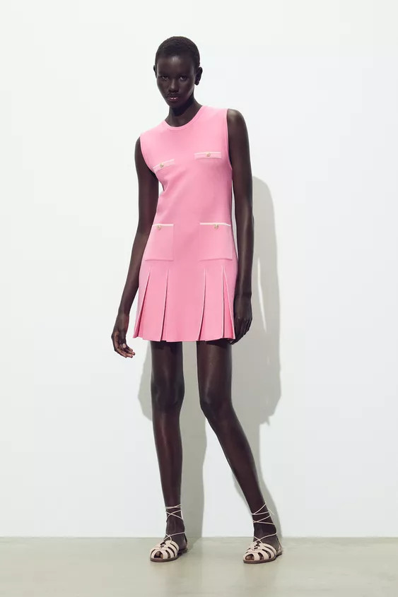 PLEATED KNIT DRESS | Zara US