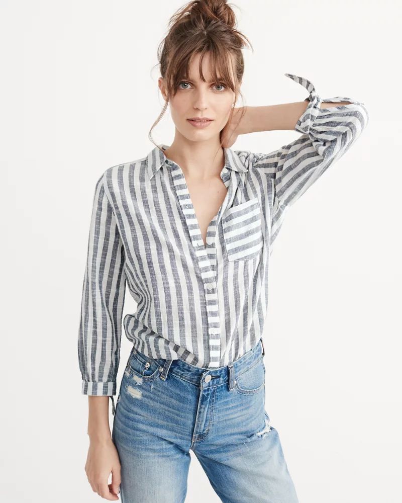 Tie Sleeve Shirt | Abercrombie & Fitch US & UK