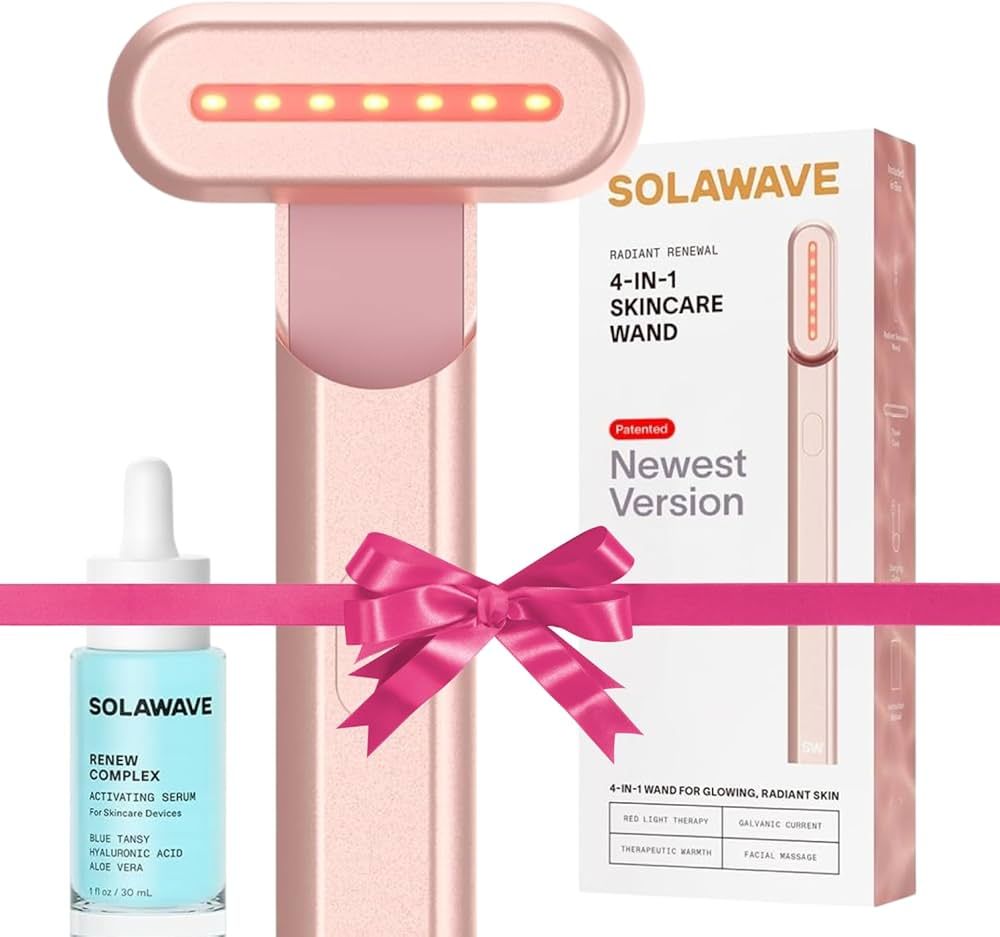 Solawave 4-in-1 Radiant Renewal Wand and Serum Bundle, Face Skincare Wand with Facial Massager, F... | Amazon (US)