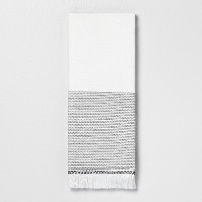 Hand Towel Microstripe Gray - Hearth & Hand™ with Magnolia | Target