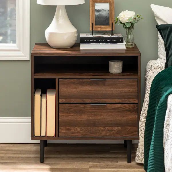 Middlebrook 25-inch Modern 2-drawer Storage Nightstand - On Sale - Overstock - 28787650 | Bed Bath & Beyond