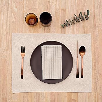 MEEMA Dinner Napkins Cloth Set of 4- Napkins Made with Upcycled Denim and Cotton- Natural Napkins... | Amazon (US)