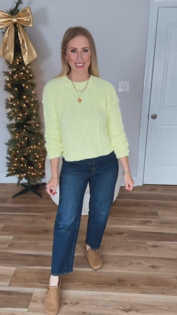 Walmart try on, neon yellow sweater 

#LTKootd #LTKFindsUnder50