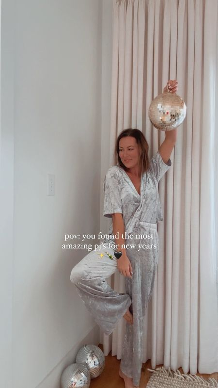 ready for 2024! 🍾 | it’s never too early to plan your outfit for New Year’s Eve, especially since all the sparkly things will sell out so quickly! -this silver crushed velvet pj set is 💯 + its under $35! 

share with your bestie 🥂
shop in my @shop.ltk [wearing a size small]
#newyearseve #nye #2024 #newyearsparty #newyearsoutfit #pajamas #partyideas #target #targetfinds #outfitinspo 


#LTKparties #LTKSeasonal #LTKfindsunder100