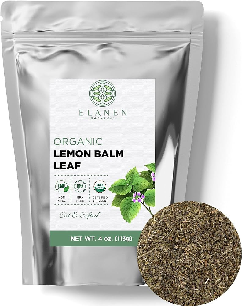 Organic Lemon Balm Herb 4 oz. (113g), USDA Certified Organic Lemon Balm Dried Loose Leaf Tea, Mel... | Amazon (US)